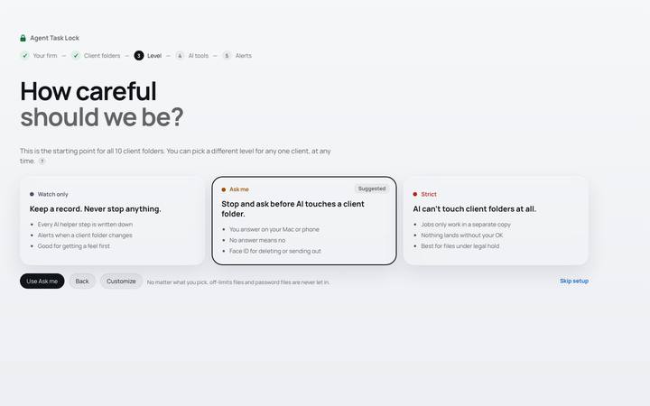 Setup, the app today